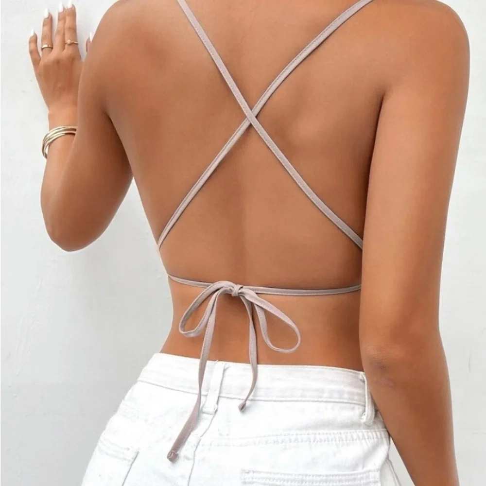 Lace up cropped top - Picture 2 of 2